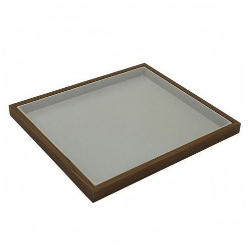 Jewelry Display Tray Walnut Wood Grain Wooden Display Tray Light Gray for Vanity