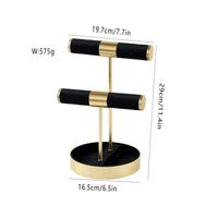 Necklace Display Stand Velvet Surface Shop Fixture Two-Tier Design for Boutique