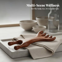 Sandalwood Meridian Comb Portable Five-Prong Head Massager for Spa, Travel