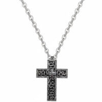 Intricate Pattern Vintage Cross Charm Engraved Engraving S Vintage Charm Necklace Meaningful Gift for Young Adults, Women, Home Decor