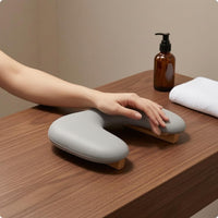 Folding Nail Art Hand Pillow Support Structure Wood and Leather Hand Pillow Space Saving Beauty Accessory