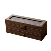 Watch Display Case with Glass Lid Vintage Watch Box with Drawer Clear