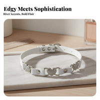 Heart Choker Lightweight Edgy Design Heart Necklace PU Leather Choker for Women, Girls, Parties, Cosplay, Concerts