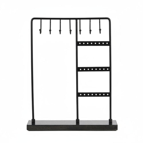 Marble Base Jewelry Rack Multi-Functional Marble Base Jewelry Display Earring and Necklace Holder Space-Saving for Vanity Table