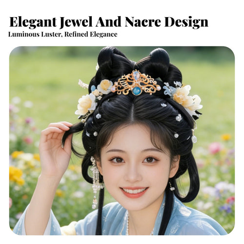 Chinese Traditional Hair Accessory Elegant Design Chinese Hair Crown Vintage Hairpiece Intricate Detailing Vintage Bridal