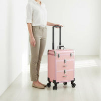 Makeup Trolley Case Wheeled Rolling Makeup Case Portable for Salon