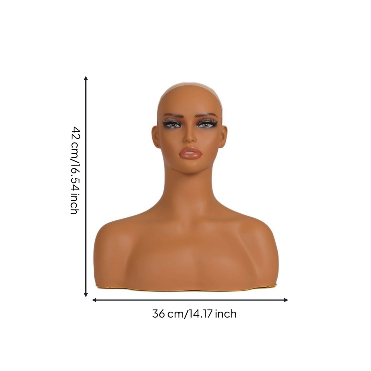 Wig Display Head Life-Size Hair Mannequin Head for Photo, Salon Owners