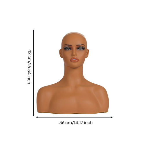 Wig Display Head Life-Size Hair Mannequin Head for Photo, Salon Owners