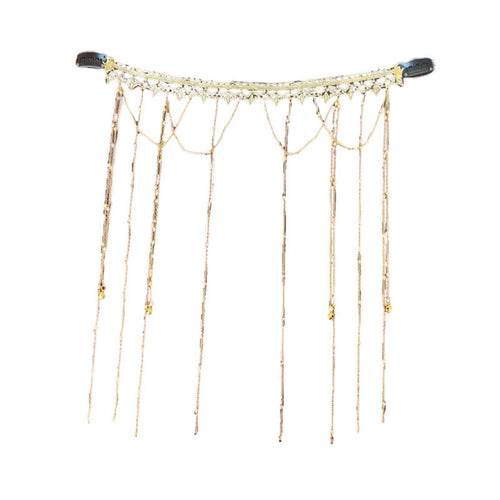 Tassel Chain Face Cover Mystical Look Crystal Tassel Face Covering Layered Chain Headpiece Ornate Costume Accessory