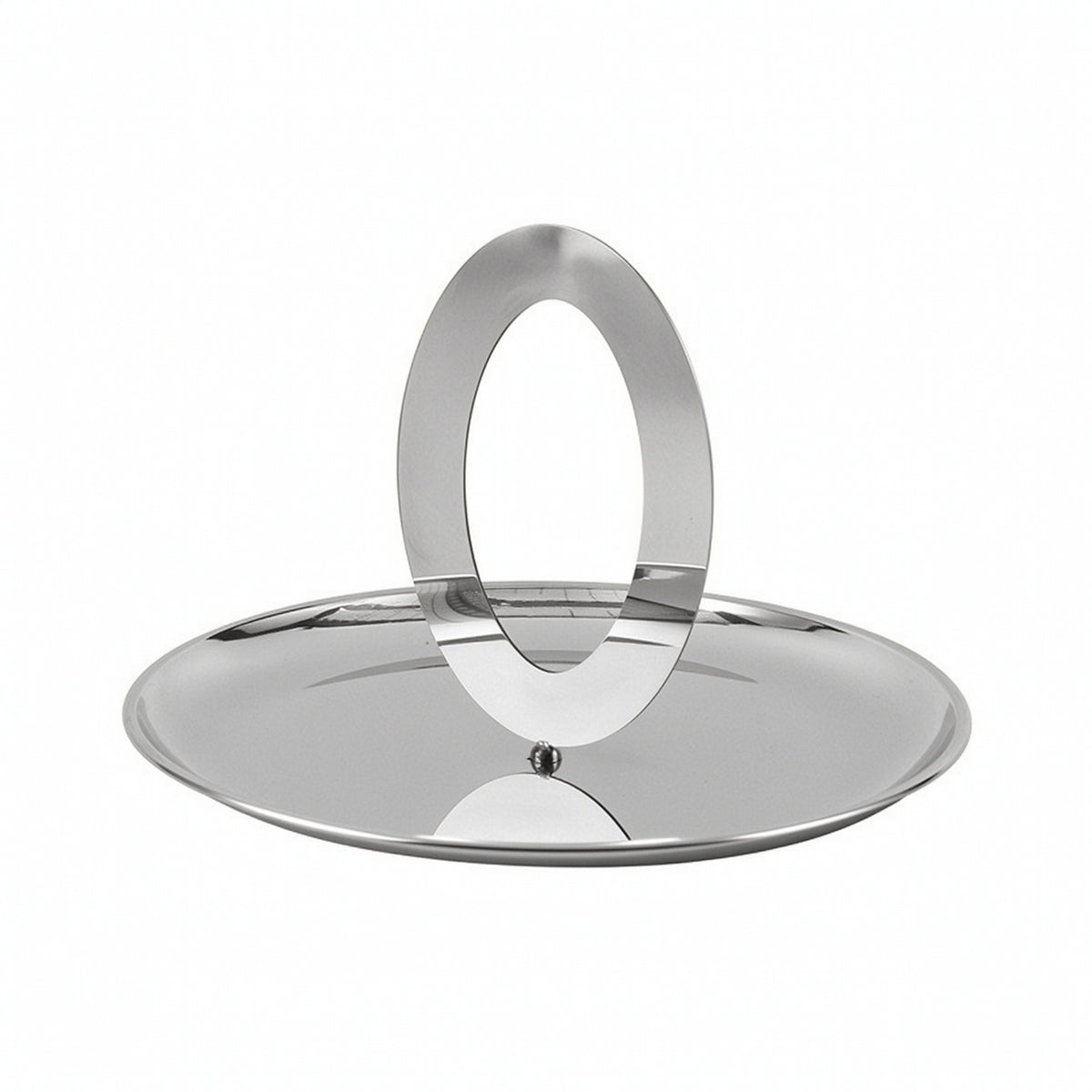 Fruit Tray with Handle Polished Metal Fruit Dish Round for Tabletop