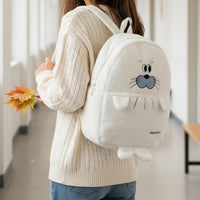 Seal Plush Backpack Soft Cartoon Plush Rucksack Long-Lasting for Women, Students