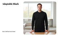Long Sleeve T-Shirt, Classic Button Design, Breathable blend, Casual Autumn Top for Youth
