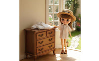 Doll Blouse Button Front Miniature Collared Shirt Soft Cloth