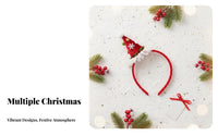 Christmas Hat Headband Cute Mini Santa Hat Hair Hoop Christmas Hair Hoop Photo Prop Festive Party Headwear Universal Fit