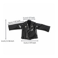 6 Inch Doll Leather Jacket Zipper Detail Action Figure Outfit Cool Style for Hobbyists