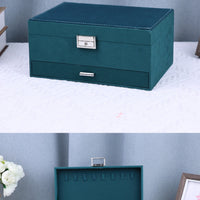 Velvet Jewelry Box Dustproof Jewelry Box with Drawer Stackable