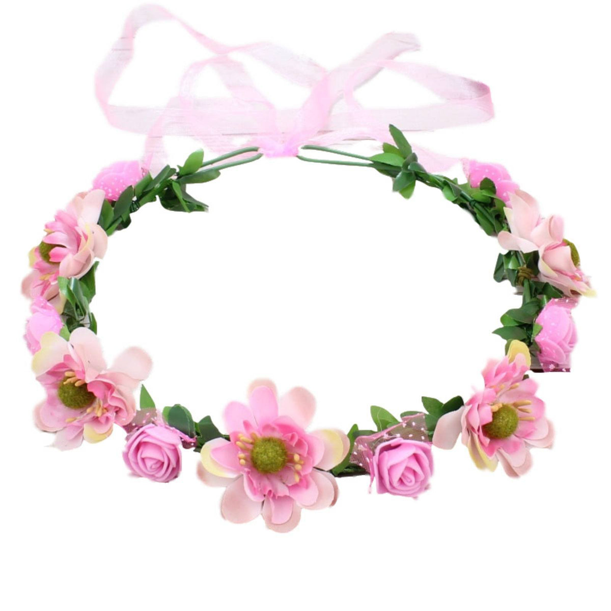 Bohemian Flower Crown Headpiece, Floral Headband, Beach, Bride, Kids, Performance Accessory
