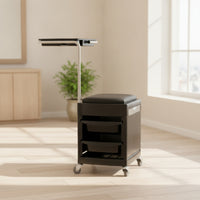 Manicure Trolley Stool Mobile Pedicure Cart with Seat Padded for Beauticians