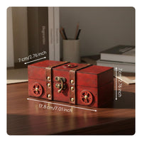 Vintage Wooden Storage Box Photography Prop Retro Trinket Box Multipurpose Decorative Storage Chest for Photographers, Dresser Top, Window Display