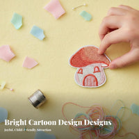 12 Pieces Easy to Apply Cartoon Embroidery Badge Washable Cartoon Sewing Embroidery Applique Es for Girls, Kids, Backpack Customization