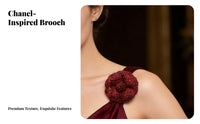 Classic Design Tweed Camellia Brooch Elegant Camellia Flower Lapel Pin for Bridesmaids, Mothers, Formal Events, Special Occasions, Parties