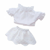 Ruffled Doll Top Soft Textile Short-Sleeve Doll Shirt Lightweight