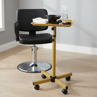 Mobile Tool Stand Stable Base Hair Stylist Tray Stand Adjustable Rolling Salon Tray for Barbers