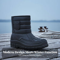 Warm & Comfortable men's Thermal Fishing Boots Long-Lasting Waterproof Winter Boots Adjustable Drawstring for Fishermen, Rainy Days, Work