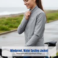 Women's Cycling Windbreaker Jacket, Autumn Season, Breathable, Water-Resistant, Road Bike Outerwear, Lightweight, Multi-Color
