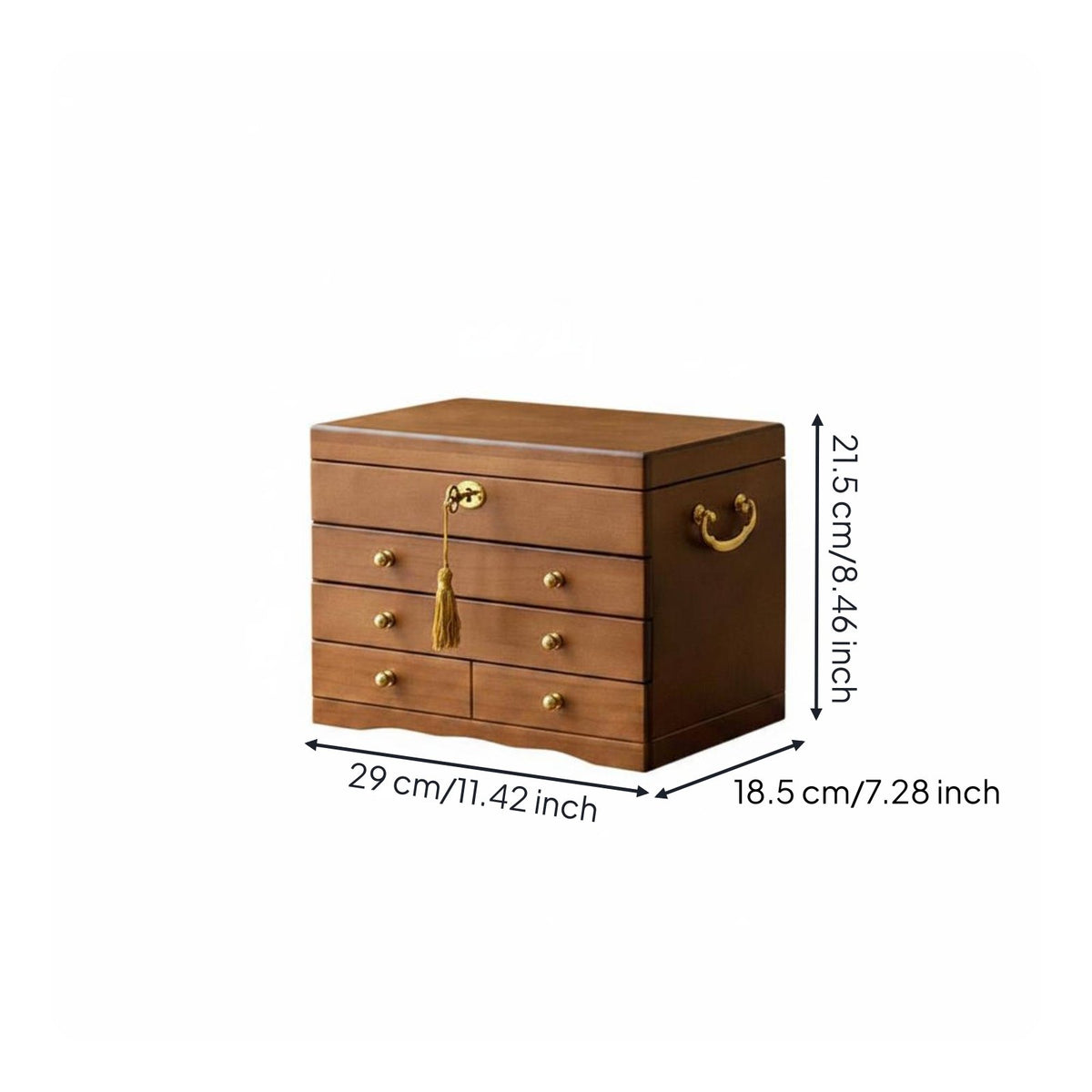 Solid Wood Jewelry Storage Box Wedding Gift for Dressing Table, Newlyweds, Women
