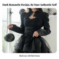 Gothic Two-Piece Dress Built-in Chest Pads Corset Top and Tutu Skirt Set