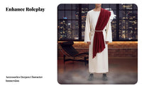 3 Pieces Biblical Robe Set Full-Length Design Biblical Robe and Headpiece Set