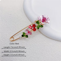 Floral Safety Pin Brooch Elegant Rhinestone Flower Brooch for Women