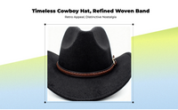 Wool cowboy hat, wide brim, unisex