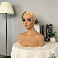 Hairpiece Mannequin Head Gradient Finish Bust Mannequin Head Human-Like Face Display hairpiece display stand