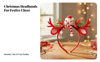 Reindeer Branch Headband Festive Design Soft Branch Headpiece Christmas Deer Branch Hairband Comfortable for Adults