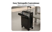 USB Charging Port Frontentry Suitcase Laptop Sleeve Rolling Luggage Combination Lock Carry-on Bag Dedicated Electronics Compartment for Travelers, Business Professionals, Airports, Vacation, Short Break Getaways, Short Trips