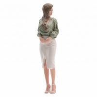 Female Figurine Detailed Paint Miniature Figure Pencil Skirt Display Decor