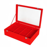 40 Slot Bangle Case Dust Protection Dustproof Bangle Storage Box Secure Latches Glass Lid Jewelry Tray for Retail Display