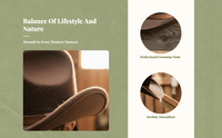 Adjustable wool cowboy hat, wide brim