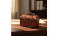 Vintage Wooden Box Decorative Wooden Keepsake Box with Lock Retro Treasure Chest Versatile Antique Design Chest