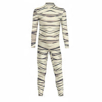 Bandage Print Mummy Costume Easy to Wear Mummy Jumpsuit for Dress-up Party