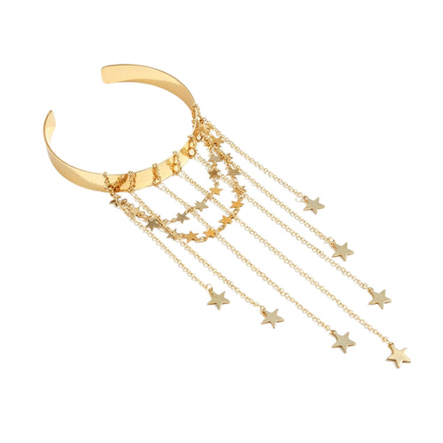 Cuff Bracelet with Chains Adjustable Jewelry Minimalist for Festivals