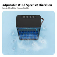 7 Color Night Light Desktop Air Cooler 3 Speed Settings Portable Air Cooler Fan Low Noise for Bedroom, Dorm Room, Camping