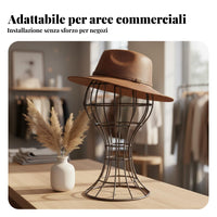 Metal Mannequin Head Stand Minimalist Design Hat Display Holder Stable Base