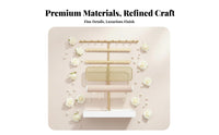 Necklace and Earring Holder Large Capacity Jewelry Stand with Band Tray Accessory Rack Easy Assembly Household Storage for Women