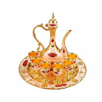 8 Pieces Vintage Metal Drinks Set Luxury Design European Design Vintage Drink Set Home Decoration for Wedding, Hotel