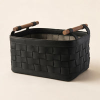 Bra Storage Basket Nesting Design Leather Storage Basket for Dressing Room