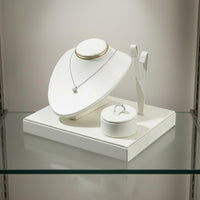 Pu Leather Jewelry Display Stand Luxury Look Necklace Band Earring Display Stand