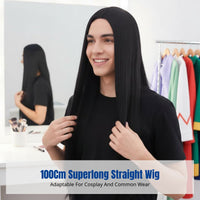 Cosplay Wig, Long Straight 100cm, Middle Part, Unisex, Anime Synthetic Fiber, Multiple Colors